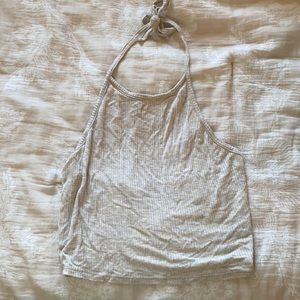 PACSUN tan halter cropped top